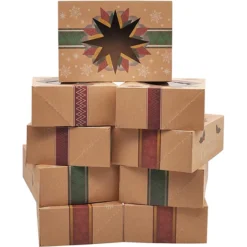 24pcs Foiled Kraft Christmas Cookie Boxes 11 24pcs Foiled Kraft Christmas Cookie Boxes -Christmas Favors Shop 24pcs Foiled Kraft Christmas Cookie Boxes 3