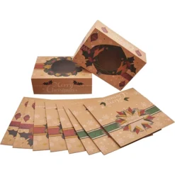 24pcs Foiled Kraft Christmas Cookie Boxes 12 24pcs Foiled Kraft Christmas Cookie Boxes -Christmas Favors Shop 24pcs Foiled Kraft Christmas Cookie Boxes 4