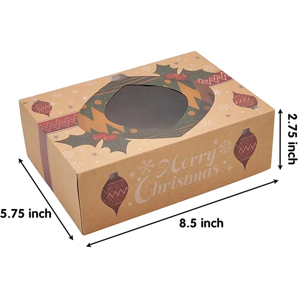 24pcs Foiled Kraft Christmas Cookie Boxes 8 24pcs Foiled Kraft Christmas Cookie Boxes - Image 6
