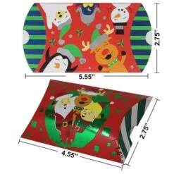 60pcs Christmas Pillow Boxes With 12 Colorful Designs -Christmas Favors Shop 263 600x600 1