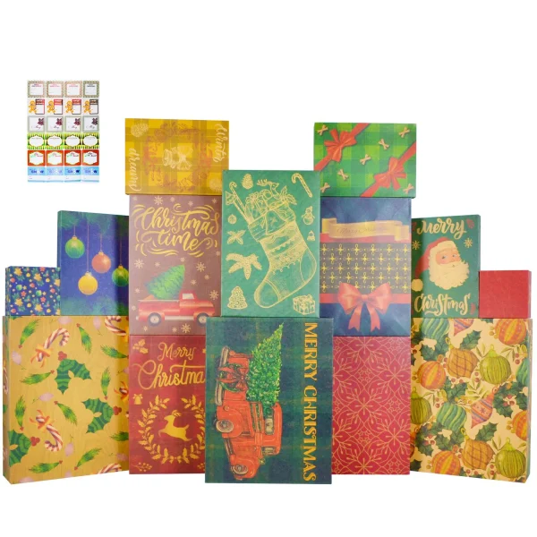 28pcs Kraft Paper Christmas Shirt Gift Boxes 3 28pcs Kraft Paper Christmas Shirt Gift Boxes