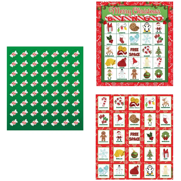 24pcs Christmas Bingo Cards For Kids 3 24pcs Christmas Bingo Cards For Kids