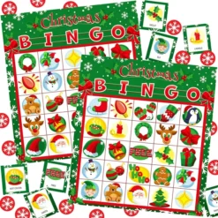 28pcs Christmas Bingo Cards For Kids