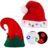 2pcs Christmas Light Up Red Plush Santa Hat -Christmas Favors Shop 2Pcs Blinking Light up Plush Red Santa Hat Blinking Light up Elf 结果