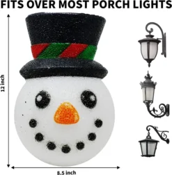 2pcs Christmas Snowman Porch Light Cover 10 2pcs Christmas Snowman Porch Light Cover -Christmas Favors Shop 2Pcs Christmas Cute Snowman Porch Light Cover 3 result 600x613 1