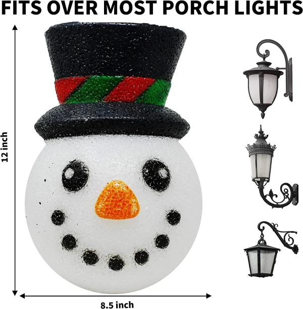 2pcs Christmas Snowman Porch Light Cover 5 2pcs Christmas Snowman Porch Light Cover - Image 3