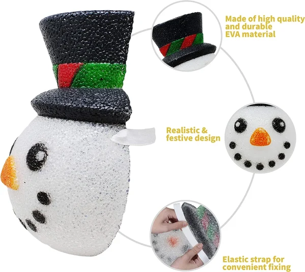 2pcs Christmas Snowman Porch Light Cover 6 2pcs Christmas Snowman Porch Light Cover - Image 4