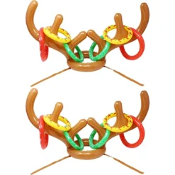 2pcs Christmas Reindeer Inflatable Antler Toss Game