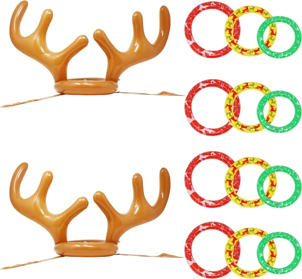 2pcs Christmas Reindeer Inflatable Antler Toss Game 4 2pcs Christmas Reindeer Inflatable Antler Toss Game - Image 2