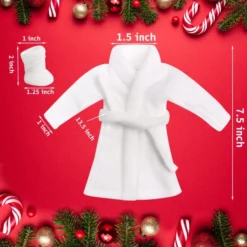 2pcs Christmas Elf White Bathrobe -Christmas Favors Shop 2Pcs Santa White Elf Bathrobe 5 result 600x600 1