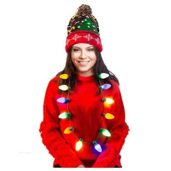 Christmas Necklace With Light Up Beanie 4 Christmas Necklace With Light Up Beanie - Image 2