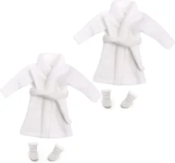 2pcs Christmas Elf White Bathrobe