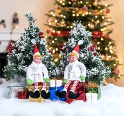 2pcs Christmas Elf White Bathrobe -Christmas Favors Shop 2pcs Christmas Elf White Bathrobe 3 600x562 1