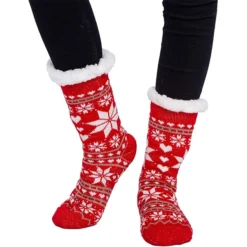 2pcs Womens Christmas Fleece Soft Slipper Socks 10 2pcs Womens Christmas Fleece Soft Slipper Socks -Christmas Favors Shop 2pcs Womens Christmas Fleece Soft Slipper Socks 2