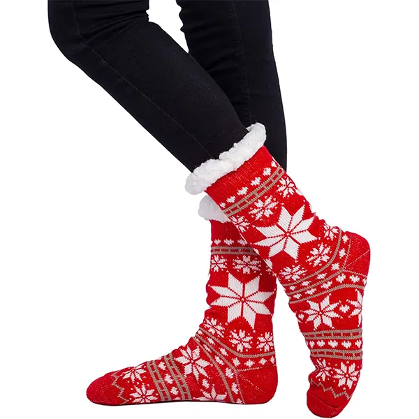 2pcs Womens Christmas Fleece Soft Slipper Socks 7 2pcs Womens Christmas Fleece Soft Slipper Socks - Image 5
