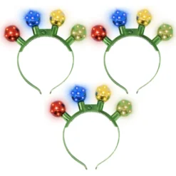 3pcs Light Up Bulb Christmas Headband