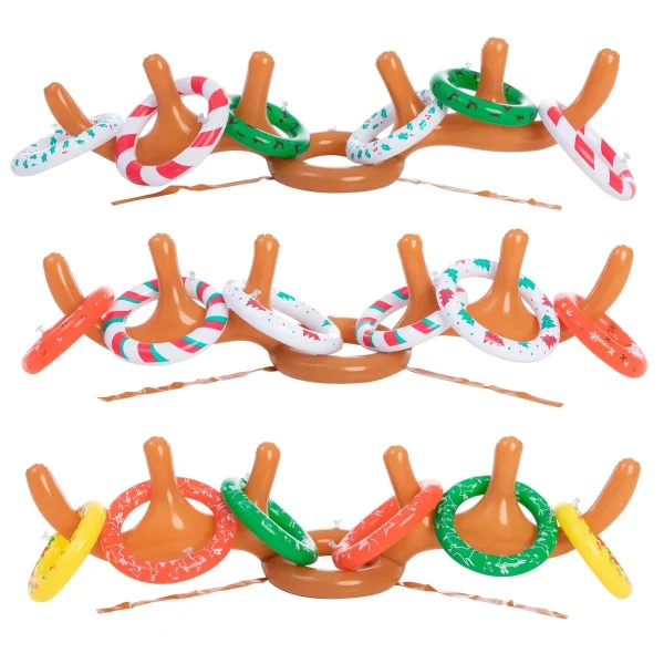 3pcs Inflatable Antler Toss Game For Christmas Party 3 3pcs Inflatable Antler Toss Game For Christmas Party