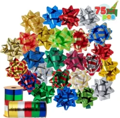 75pcs Self Adhesive Christmas Bow Decoration 3in 11 75pcs Self Adhesive Christmas Bow Decoration 3in -Christmas Favors Shop 3 inch Christmas Gift Bows 75 Pcs 4 result 600x591 1