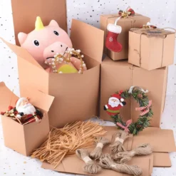 30pcs Christmas Brown Gift Boxes