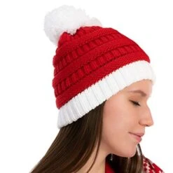 Red Christmas Beanie Winter Hat