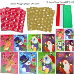36pcs Christmas Holiday Gift Bags With Wrapping Papers -Christmas Favors Shop 36Pcs Christmas Bags Set With Wrapping Papers And Tissue Papers 6 result 600x600 1