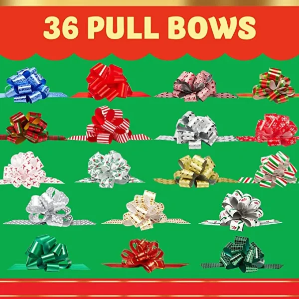 36pcs Christmas Gift Wrapping Pull Bow Ribbon 5 36pcs Christmas Gift Wrapping Pull Bow Ribbon - Image 3