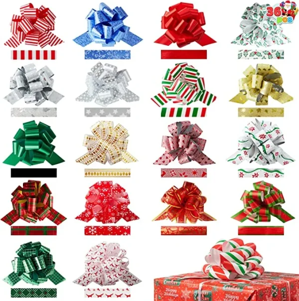 36pcs Christmas Gift Wrapping Pull Bow Ribbon 4 36pcs Christmas Gift Wrapping Pull Bow Ribbon - Image 2