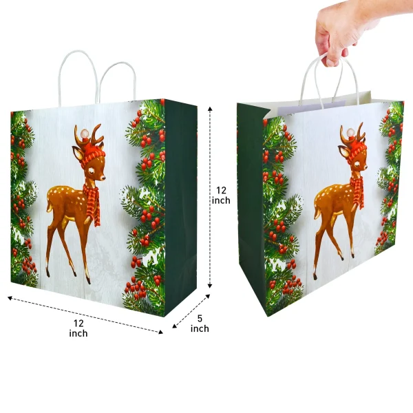 24pcs Christmas Kraft Paper Gift Bags W/ Twine Handles 7 24pcs Christmas Kraft Paper Gift Bags W/ Twine Handles - Image 5