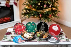 36pcs Aluminum Round Christmas Cookie Tins With Lids