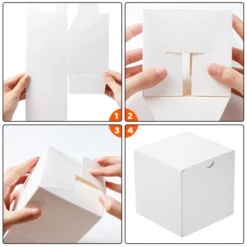 36pcs Christmas Square White Gift Boxes -Christmas Favors Shop 36Pcs Plain White Kraft Paper Gift Box 4 result 600x600 1