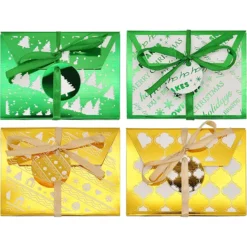 36pcs Christmas Foil Gift Card Box With With Ribbon Holder -Christmas Favors Shop 36pcs Christmas Foil Gift Card Box with with Ribbon Holder 3