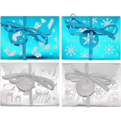 36pcs Christmas Foil Gift Card Box With With Ribbon Holder -Christmas Favors Shop 36pcs Christmas Foil Gift Card Box with with Ribbon Holder 5