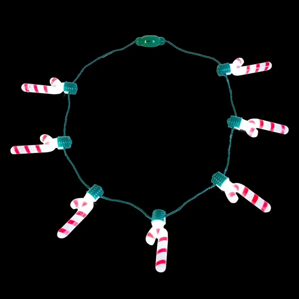 3pcs Christmas Light Up Candy Cane Necklace 4 3pcs Christmas Light Up Candy Cane Necklace - Image 2
