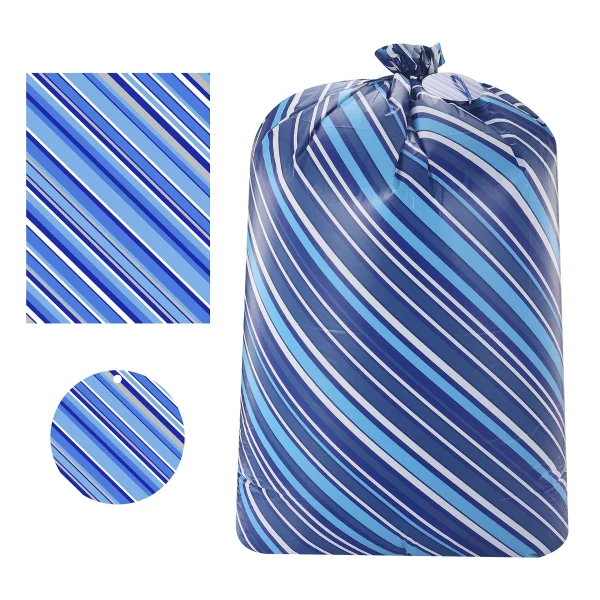 3pcs Large Blue Holiday Plastic Gift Bag 4 3pcs Large Blue Holiday Plastic Gift Bag - Image 2