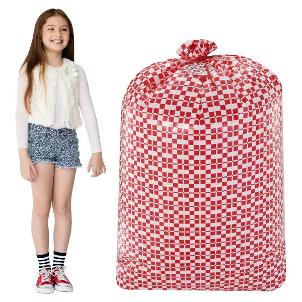 3pcs Oversized Red Plastic Gift Bags With Gift Tags 6 3pcs Oversized Red Plastic Gift Bags With Gift Tags - Image 4