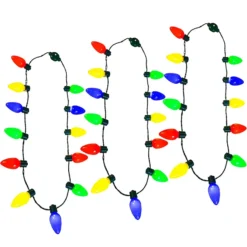 3pcs 12 LED Light Up Christmas Bulb Necklace Accessories