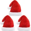 3Pcs Santa Hats With White Plush Trim And Red Velvet -Christmas Favors Shop 3pcs Santa Hats With White Plush Trim And Red Velvet 1 result