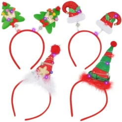 4Pcs Light-Up Christmas Headbands