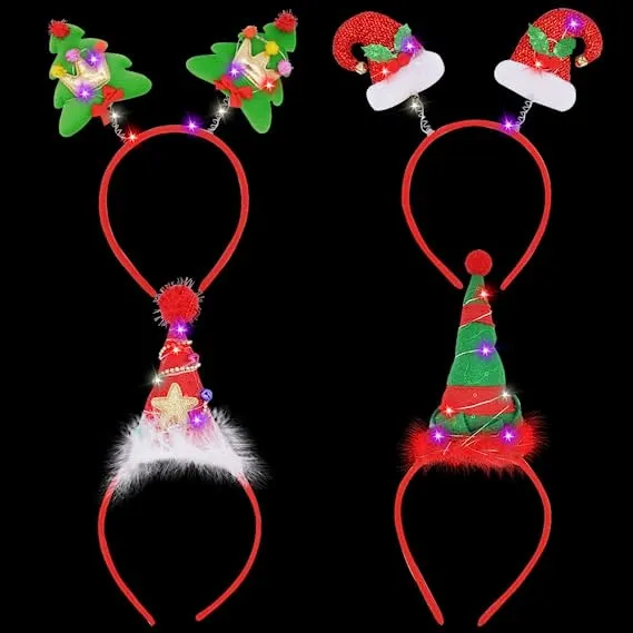 4Pcs Light-Up Christmas Headbands 6 4Pcs Light-Up Christmas Headbands - Image 4