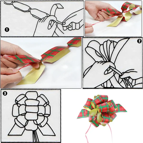 24pcs Christmas Pull Bows Ribbon 4.7in 8 24pcs Christmas Pull Bows Ribbon 4.7in - Image 6