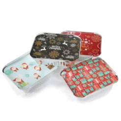 40pcs Christmas Foil Containers With Lid -Christmas Favors Shop 40Pcs Christmas Treat Foil Containers 3 result 600x600 1