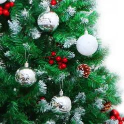 40pcs Christmas Ball Ornaments With Glitter Print 2.36in -Christmas Favors Shop 40ct Contrast Color Silver White 5 result 600x600 1