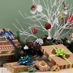 42pcs Gold Silver Green Teal And Babyblue Gift Bows