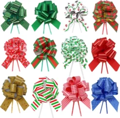 48pcs Christmas Wrap Pull Gift Bow With Ribbon 5in 10 48pcs Christmas Wrap Pull Gift Bow With Ribbon 5in -Christmas Favors Shop 48 Piece Christmas Gift Wrap Pull Bows 3 result 600x590 1