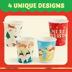 48pcs Christmas Disposable Paper Cups 9oz -Christmas Favors Shop 48Pcs Christmas Paper Cup 9 oz with Holiday Design 1 600x600 1