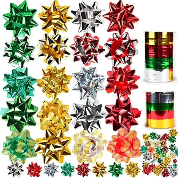 48pcs Christmas Self Adhesive Bows Decoration 3 48pcs Christmas Self Adhesive Bows Decoration