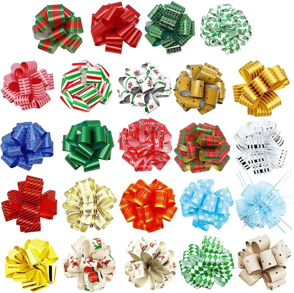 48pcs Christmas Wrap Pull Gift Bow With Ribbon 5in 3 48pcs Christmas Wrap Pull Gift Bow With Ribbon 5in