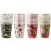 48pcs Disposable Christmas Paper Coffee Cups