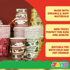48pcs Paper Disposable Christmas Cups 9oz -Christmas Favors Shop 48pcs Paper Disposable Christmas Cups 9oz 6 600x600 1