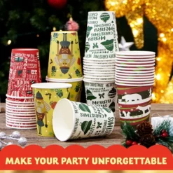48pcs Paper Disposable Christmas Cups 9oz -Christmas Favors Shop 48pcs Paper Disposable Christmas Cups 9oz 8 600x600 1